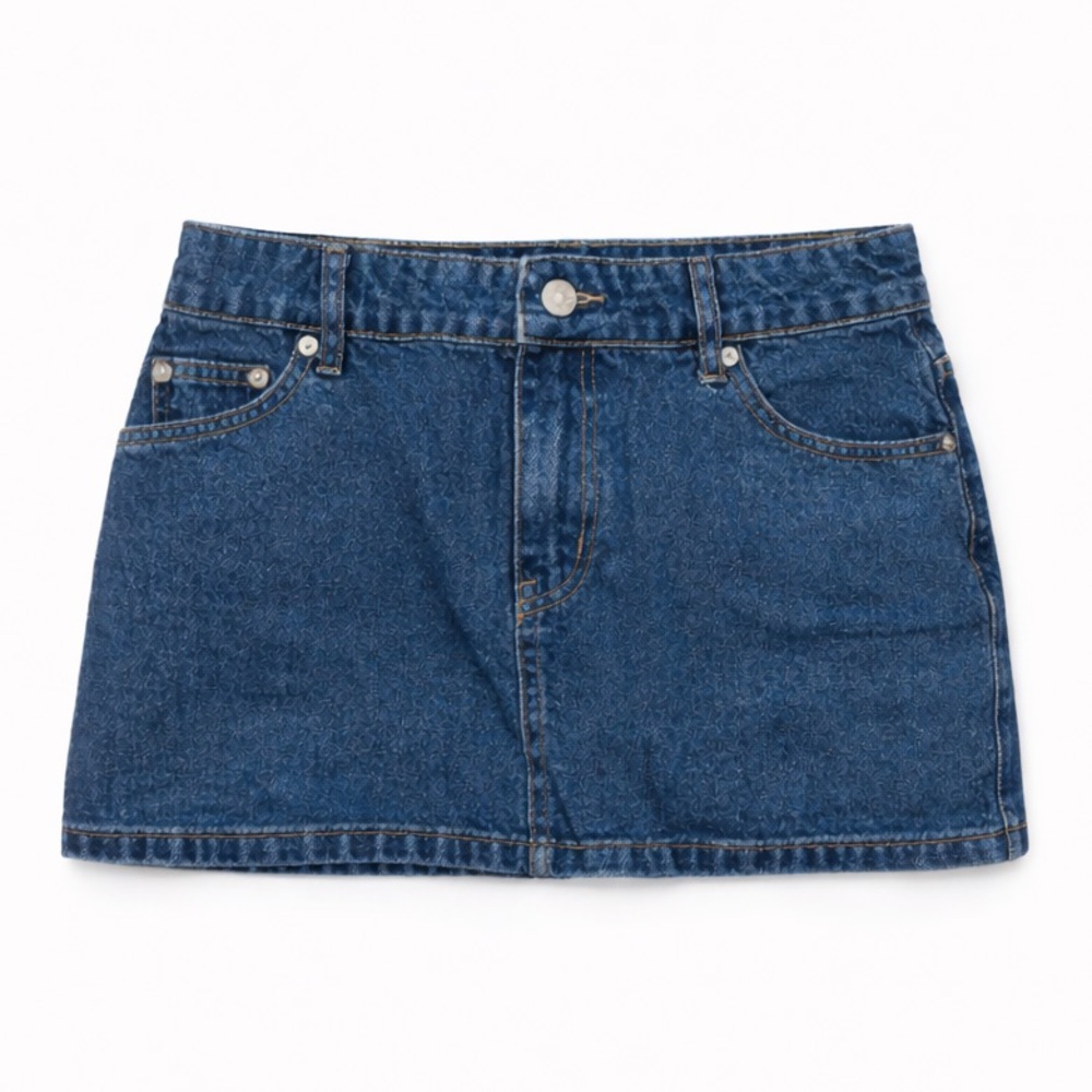 Edikted Dark Wash Denim Mini Skirt